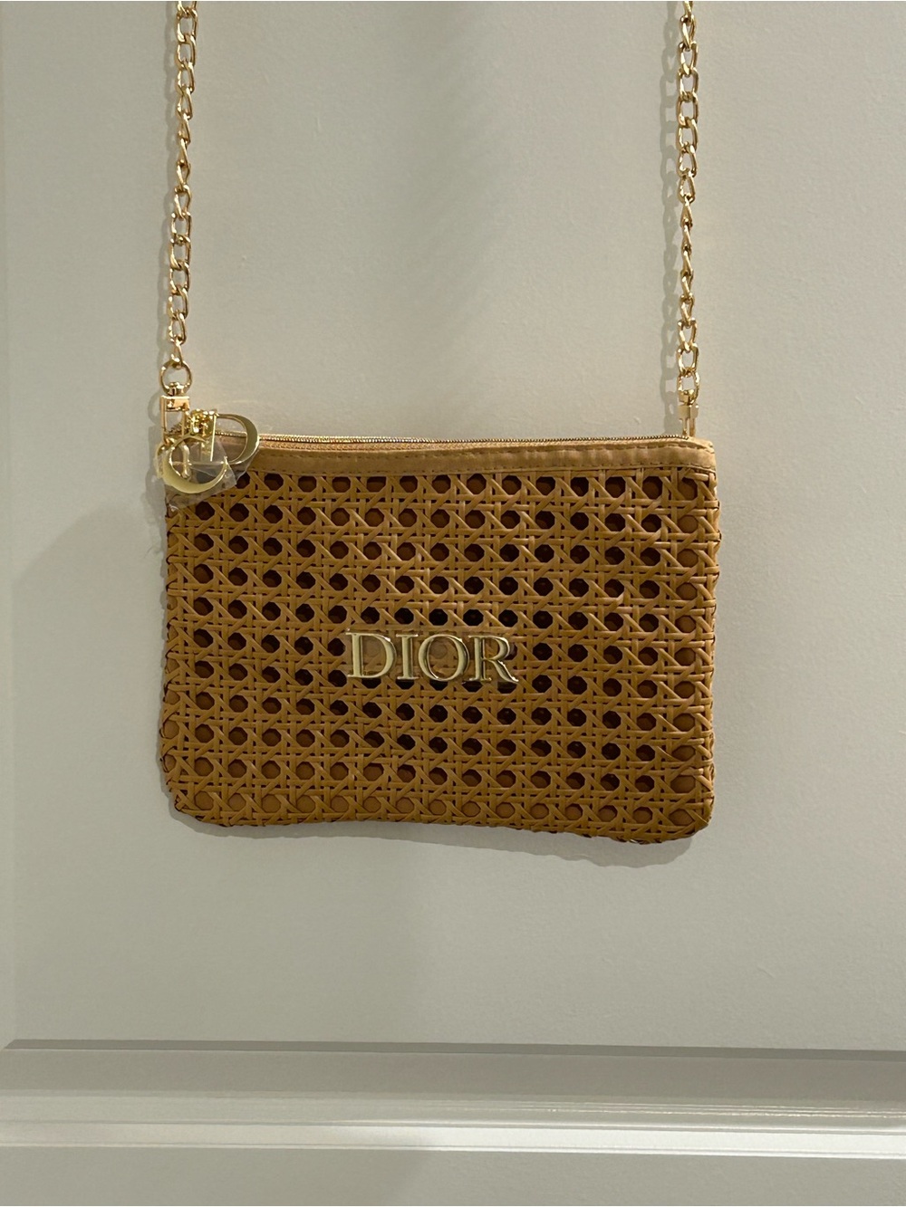 Dior Tan Woven Rattan Crossbody with Gold Hardware VIP GWP